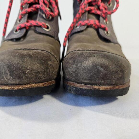 Sorel PDX Lace Wedge Lexie Wedge quarry grey pink red 8.5 waterproof - Picture 3 of 8